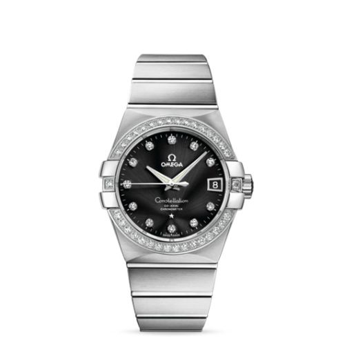 Omega Constellation Co-Axial 38 White Gold / Diamond / Black